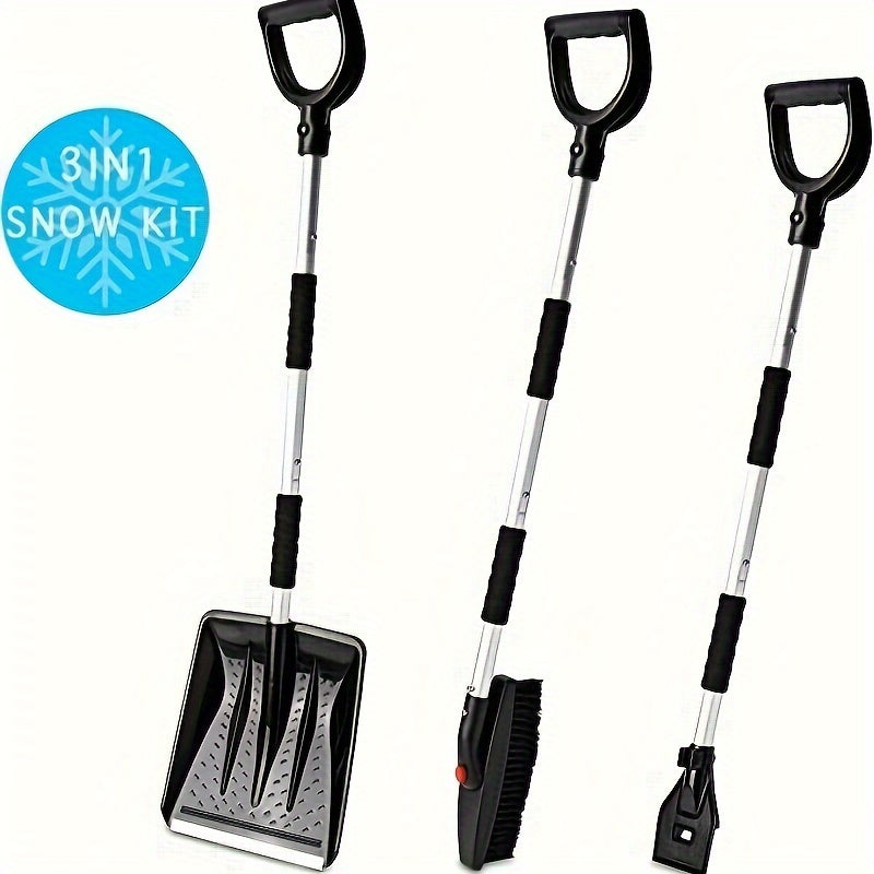 Winter Snow Removal Kit With Detachable Shovel Brush Ice Scraper Carry Bag