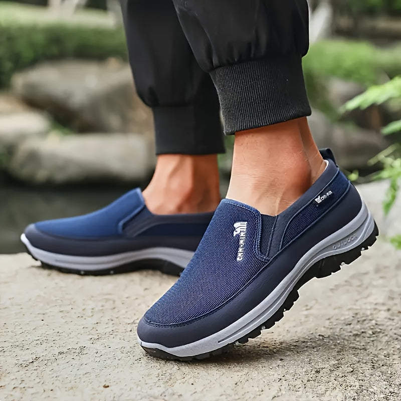Men's Casual Slip-On Sneakers with Soft PVC Soles for Spring and Fall