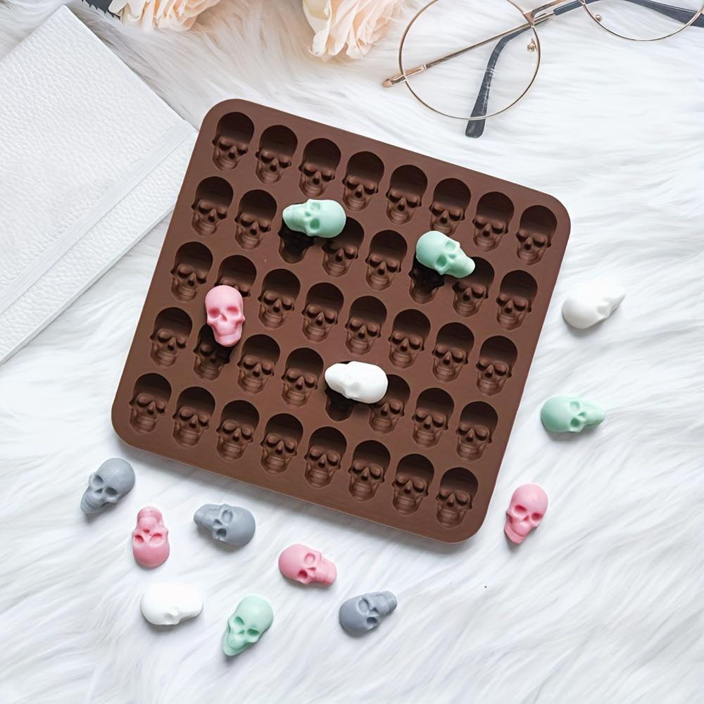 Silicone Skull Mold 40 Cavities for Baking Candy Chocolate Cookies Ice