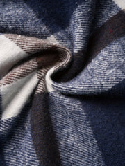 Блузка для женщин больших размеров в повседневном стиле с клетчатым принтом коричневого и белого цветов, с длинными рукавами, на пуговицах, для всех сезонов