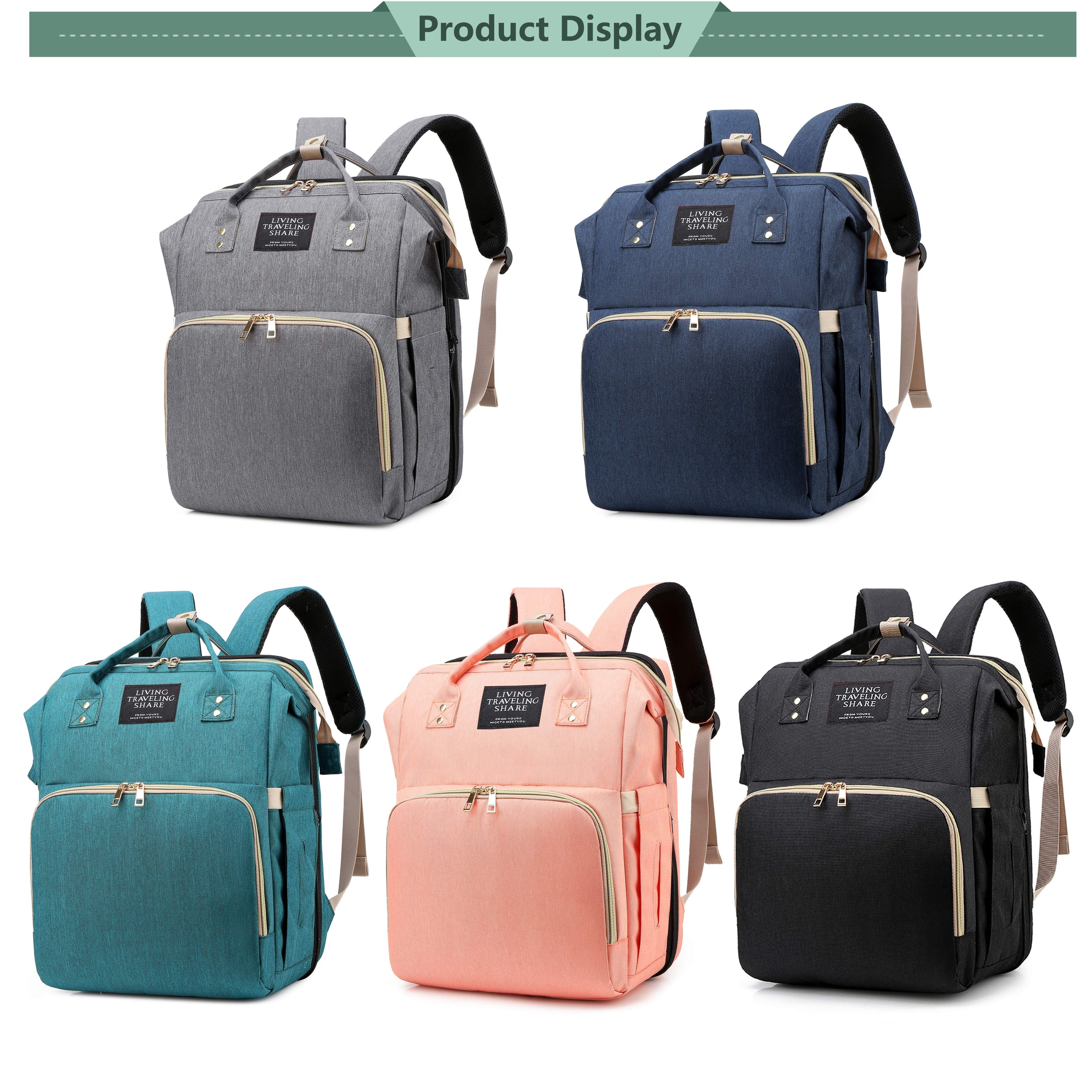 Diaper Bag Backpack with USB Charging Port Waterproof Large Capacity Breathable Mosquito Net Sunshade