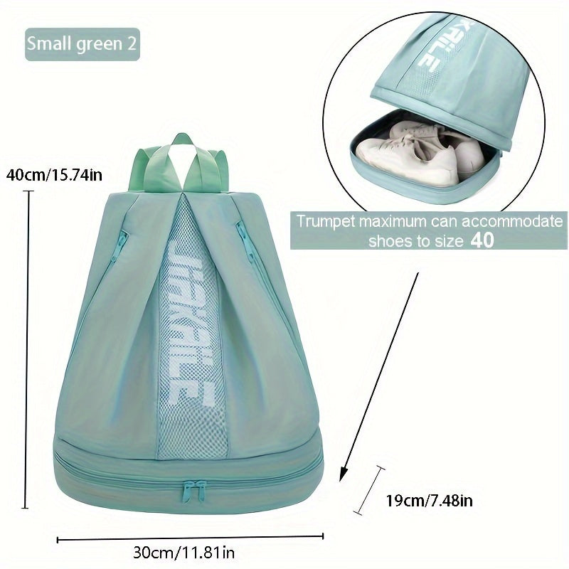 Waterproof Polyester Backpack with Adjustable Straps and Shoe Compartment for Sports Travel and Outdoor Activities