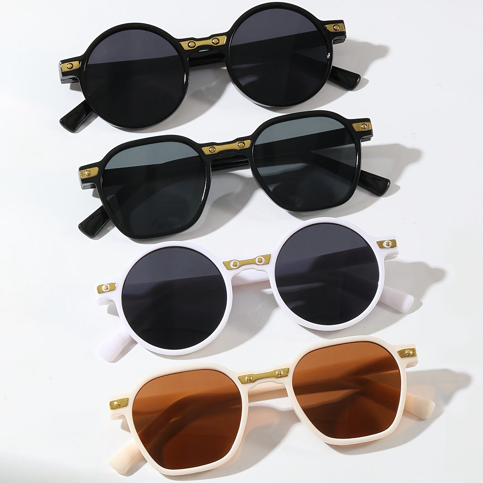 Kids Fashion Glasses Set 4 Durable PC Frames Decorative Lenses for Boys and Girls