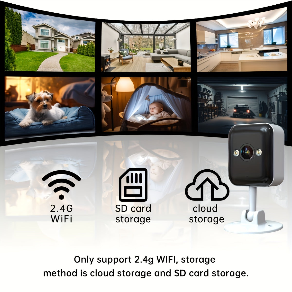 1080P Full HD Indoor Outdoor Security Camera with Color Night Vision Dual-Way Audio Motion Detection Smartphone Control