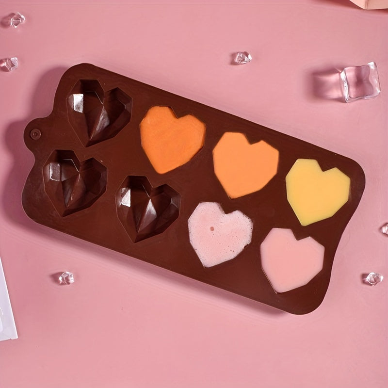 Silicone Heart-Shaped Chocolate Mold for Valentine's Day Baking and Cakes