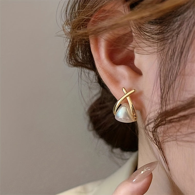 Ayollar uchun metallik Xoch soxta marjonlar yengil hashamat moda mukammal sovgʻa