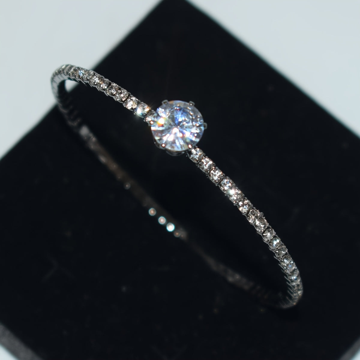 Silvery-Plated Cubic Zirconia Bracelet for Weddings and Daily Glam