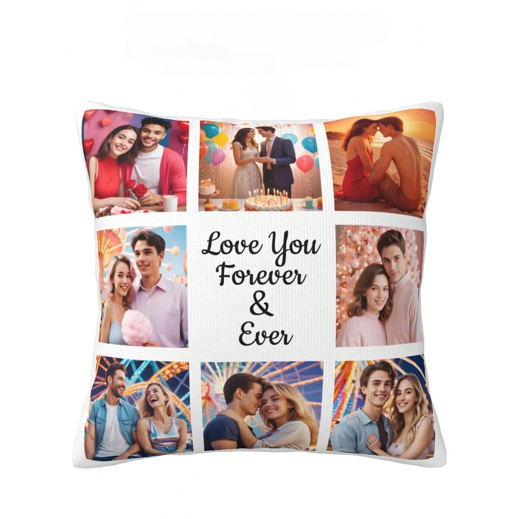 Personalized Couple's Throw Pillow Cover Soft Plush Gift for Anniversaries Valentine's Day Bedroom Decor