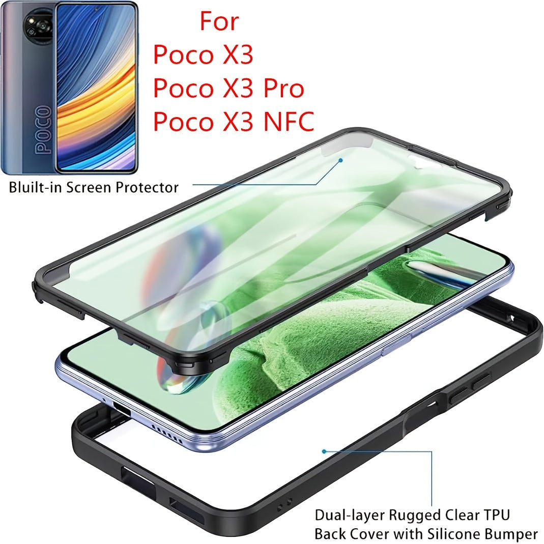 360 Full Body Shockproof Phone Case for Xiaomi POCO Series with Built-in Screen Protector