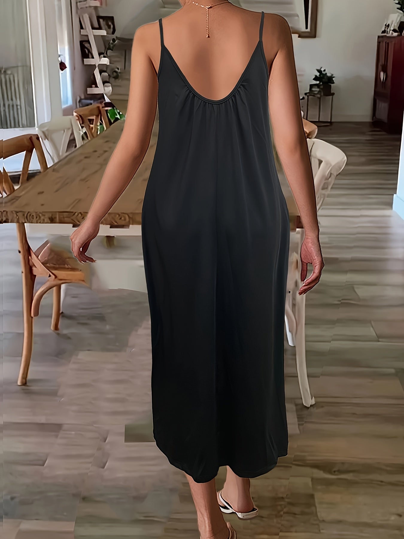Women Plus Size Sleeveless Maxi Dress Stretchy Solid Color Boat Neck Casual Summer Beach