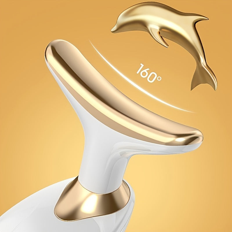 Dolphin-Shaped Facial Massager Handheld Skin Care Device Battery Powered for Home Use