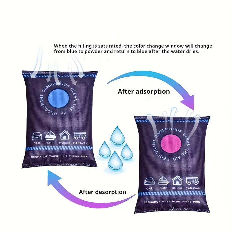 Reusable Silicone Car Dehumidifier Bag 200g Moisture Absorber for Vehicle