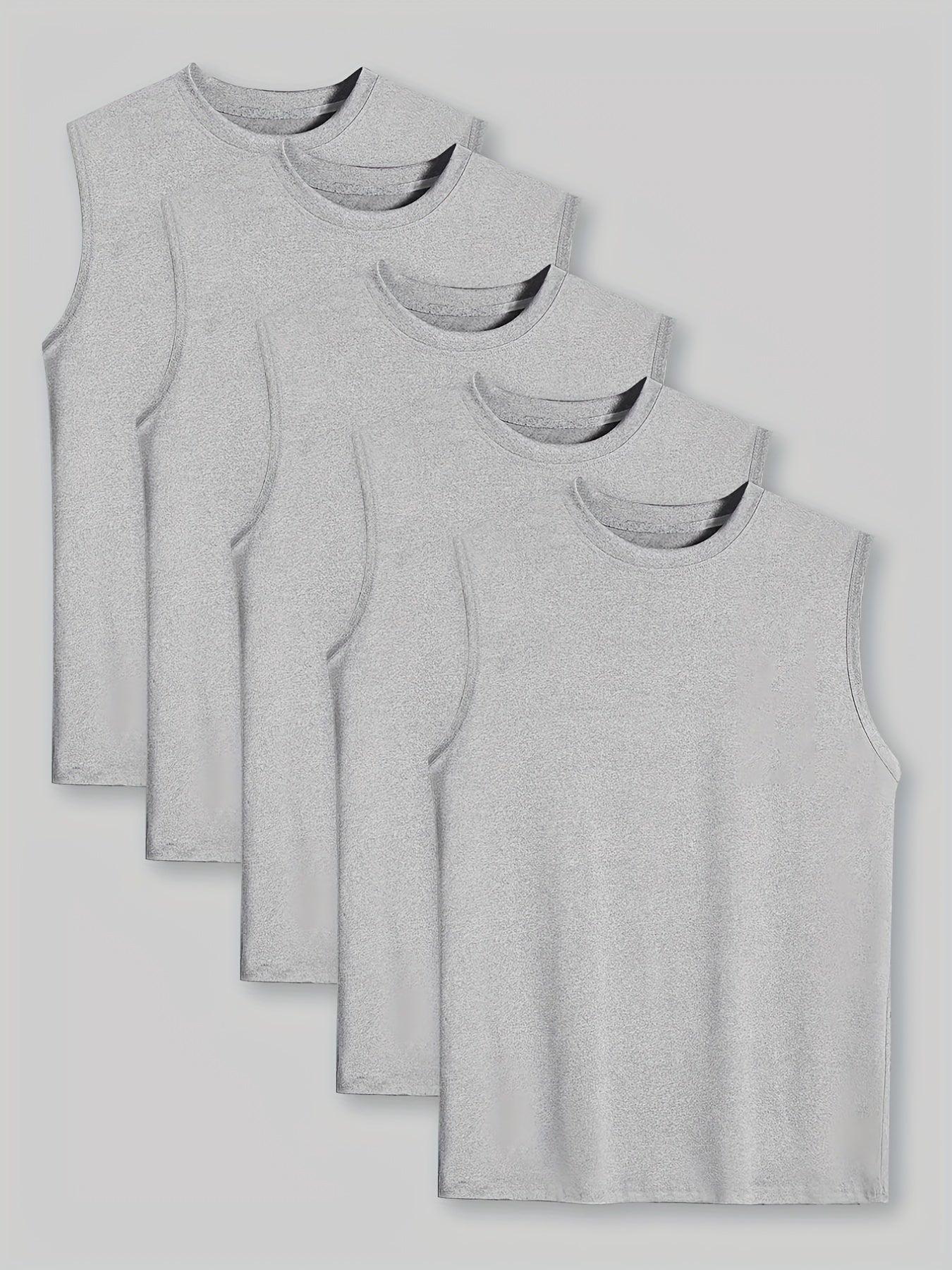 5 ta erkaklar uchun rangsiz sarg'ish tank top, cho'ziluvchan polyester matodan tayyorlangan, pluss o'lchamdagi tasodifiy ko streetwear uchun mukammal. Bahor, yoz va kuz uchun ajoyib.