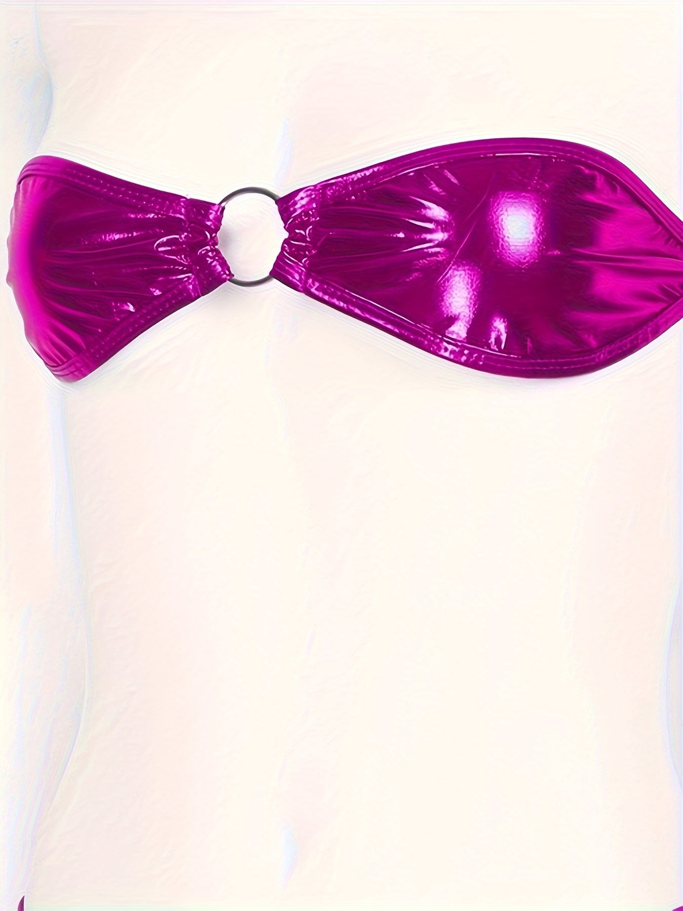 Металлический комплект белья с бандо и стрингами, регулируемые ремешки