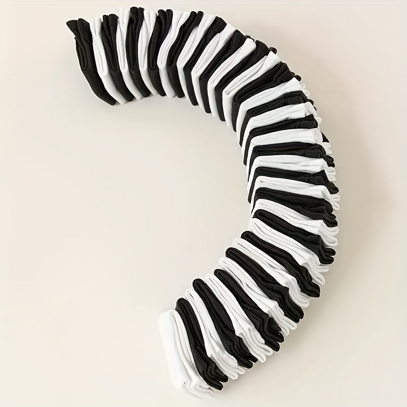 Women's Knitted Fabric Boat Socks 20 Pairs Fall Winter Solid Color Comfortable