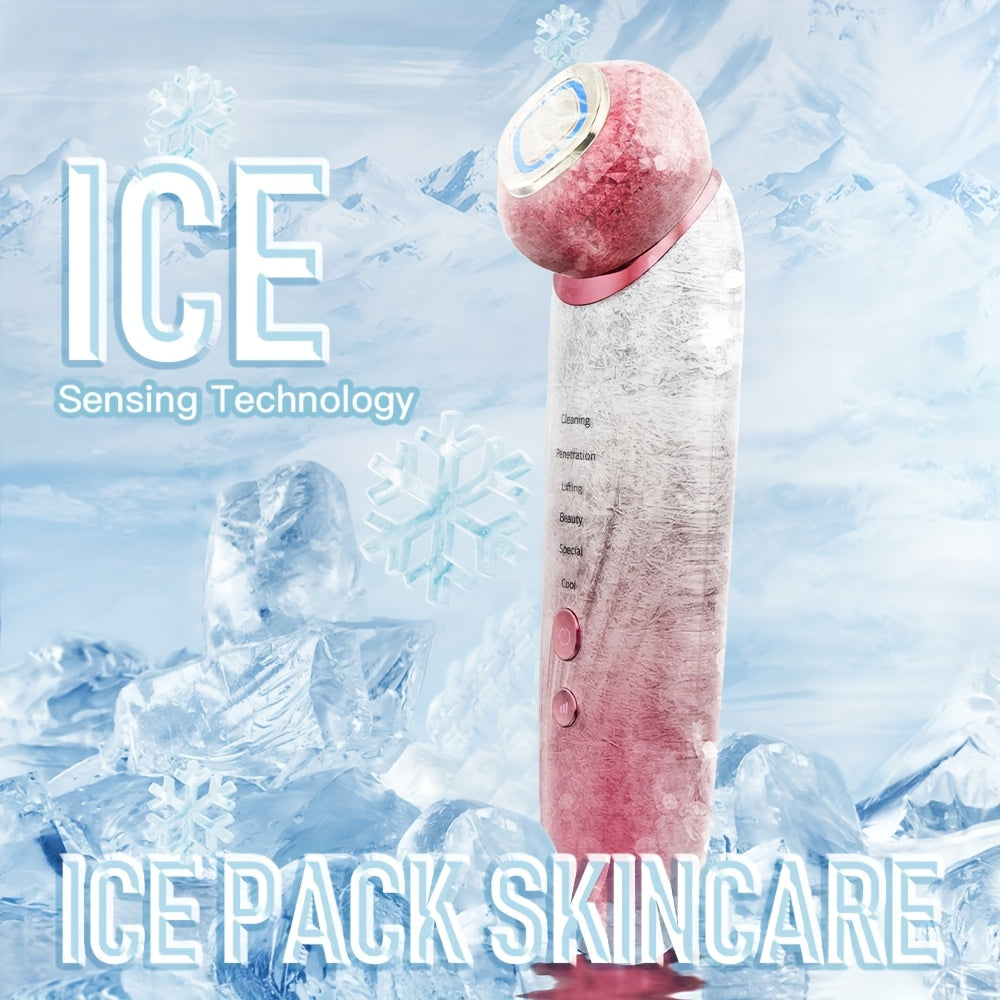 Multifunctional Beauty Device with Color Light Vibration Ice Warmth Modes for Skincare
