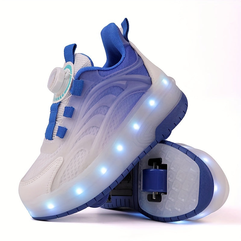 LED Roller Skates for Teens and Adults with TPR Sole EVA Insole Rotary Buckle Indoor Outdoor Sports
