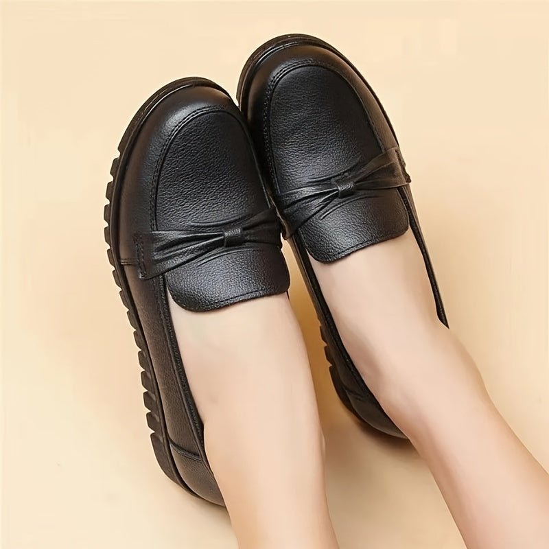 Ladies' Casual Loafers, Soft Comfortable Round Toe, Solid Color Low-Top