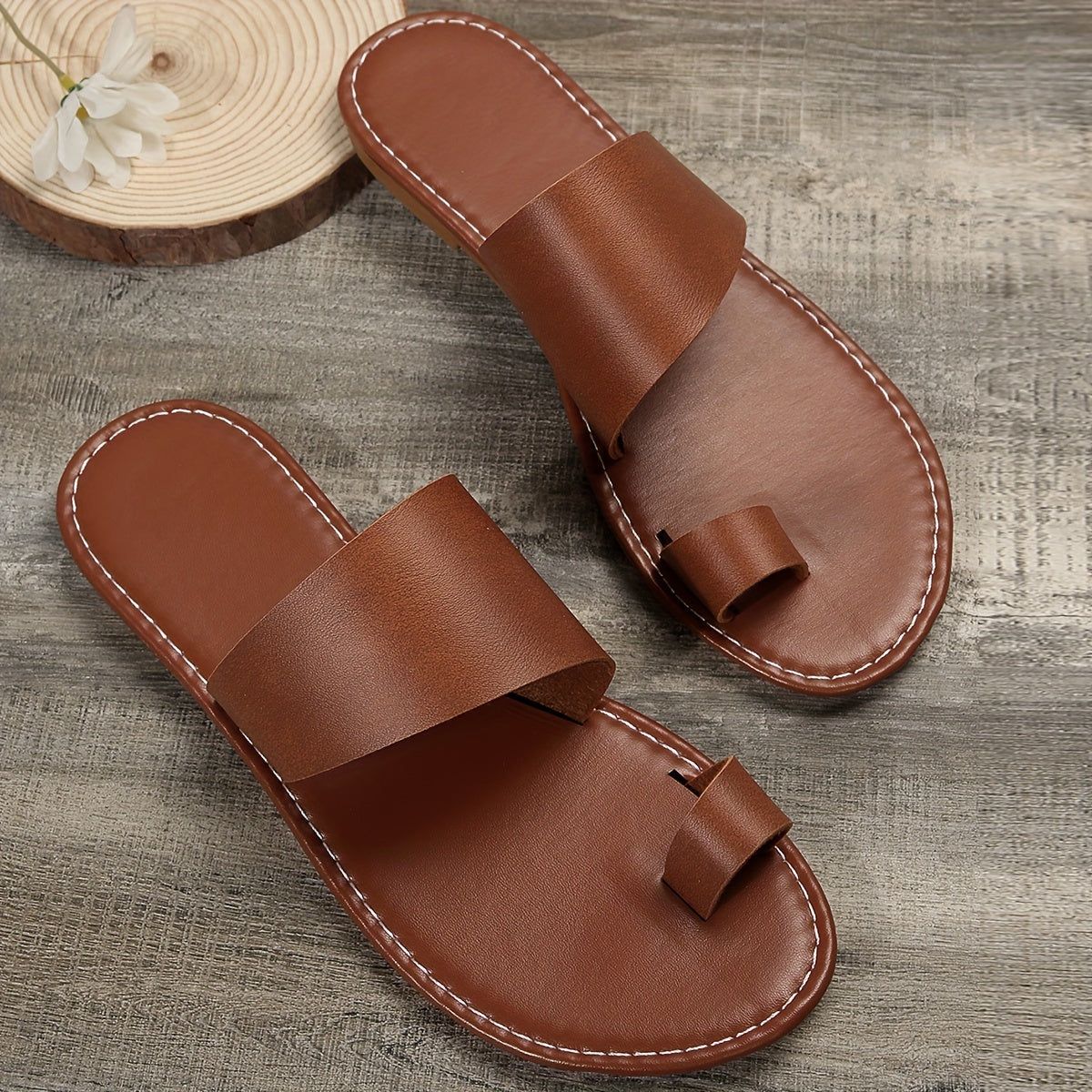 Women's Flat Sandals with Back Strap Breathable Slip-On For Casual Outdoor