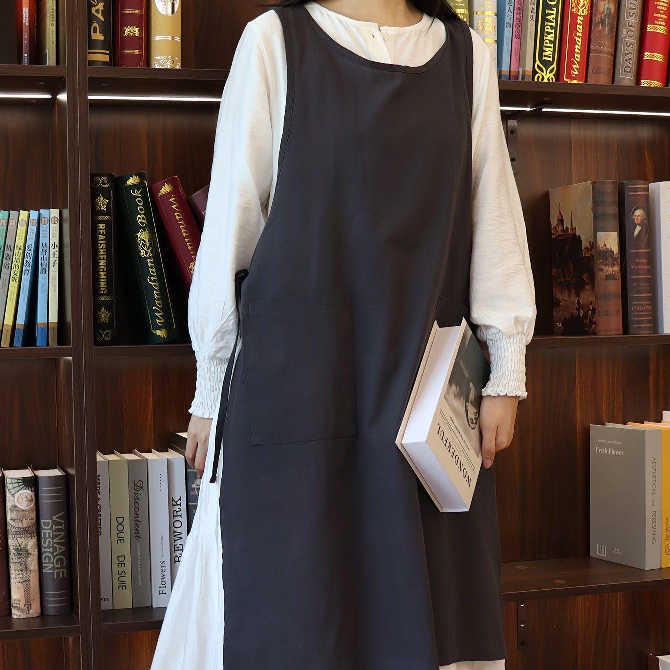 Korean-Style Woven Apron Solid Color for Home Use