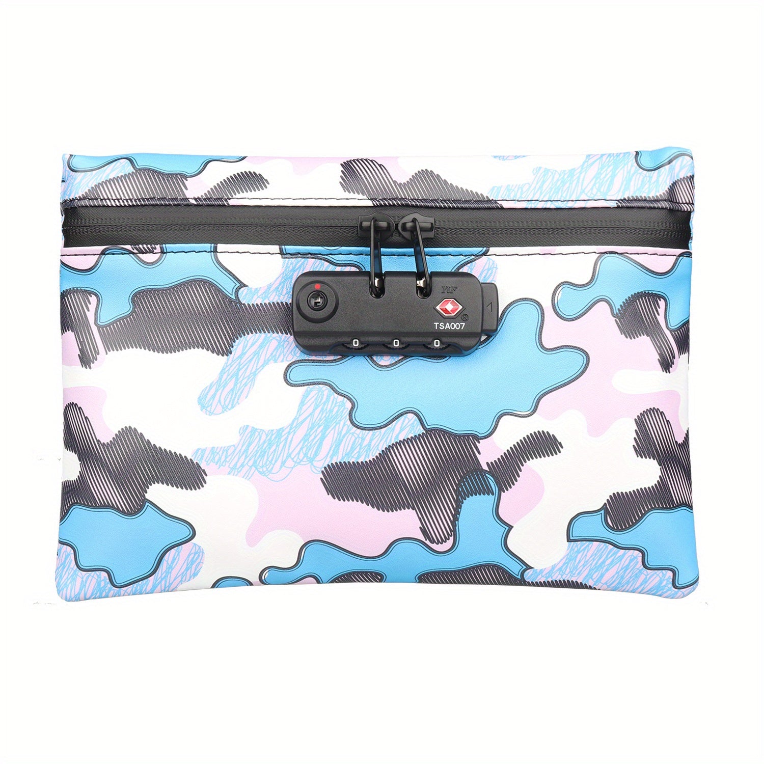 Smell Proof PU Leather Pouch Lockable Carbon Lined Storage Bag for Accessories