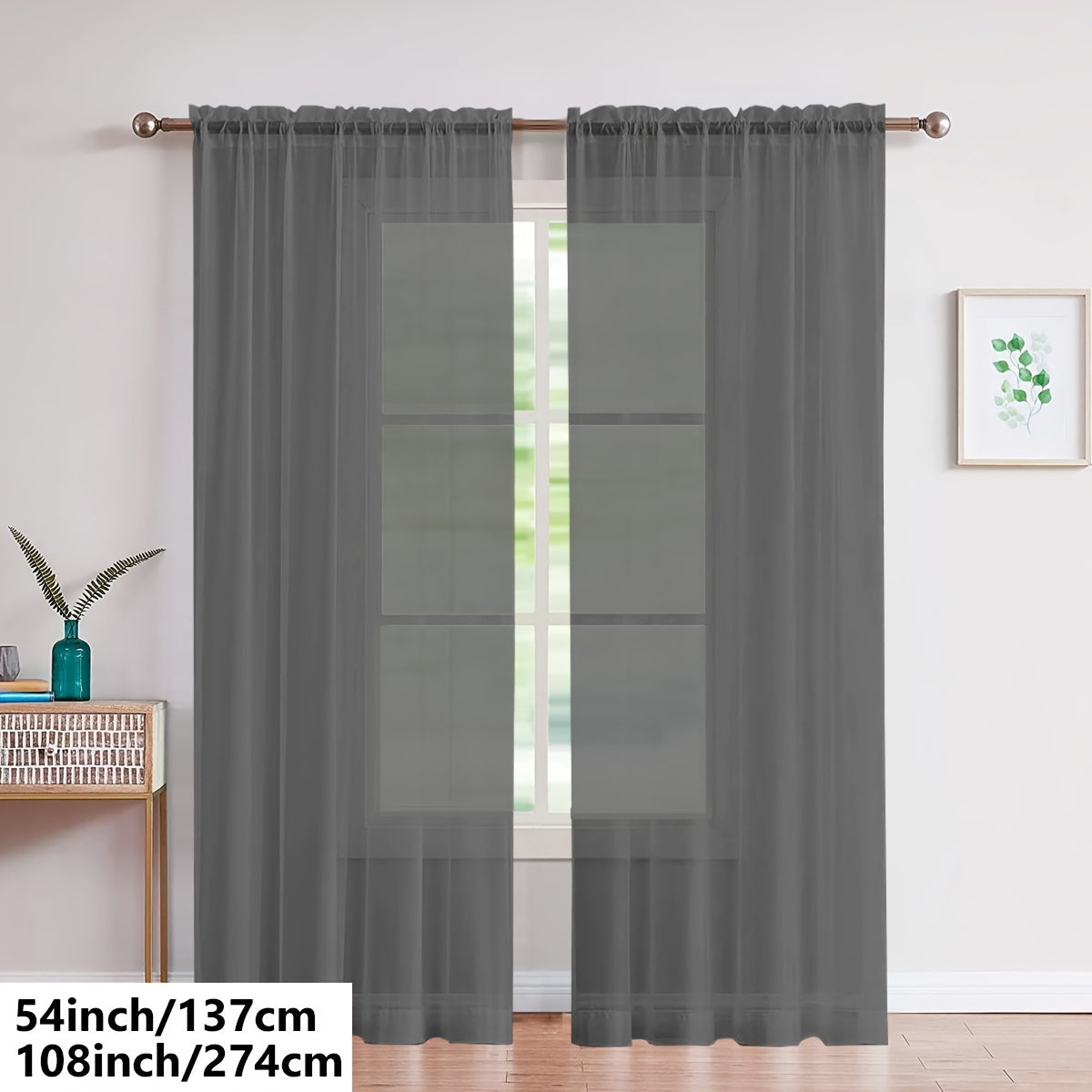Cortinas de gasa blancas ligeras para sala de estar y dormitorio, transparentes, para barra