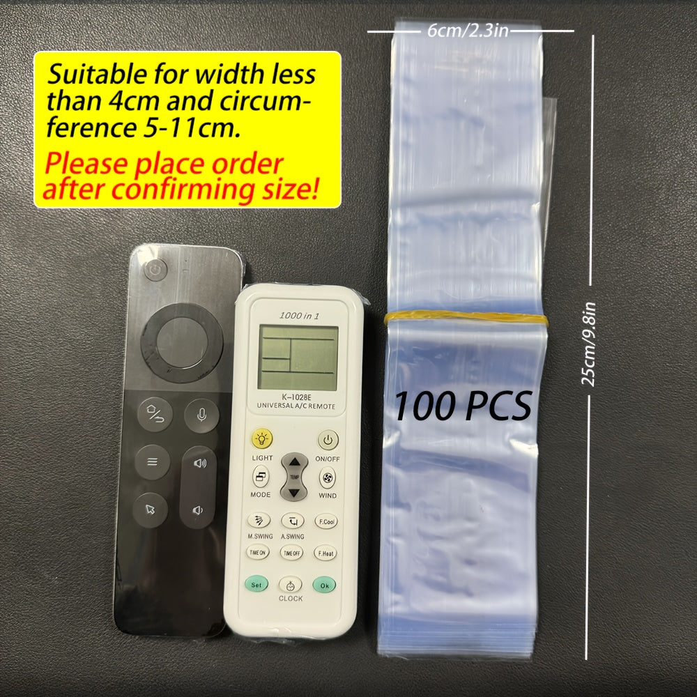 100 Clear Heat Shrink Wrap Bags for Remote Controls Waterproof Dustproof 70 Pack