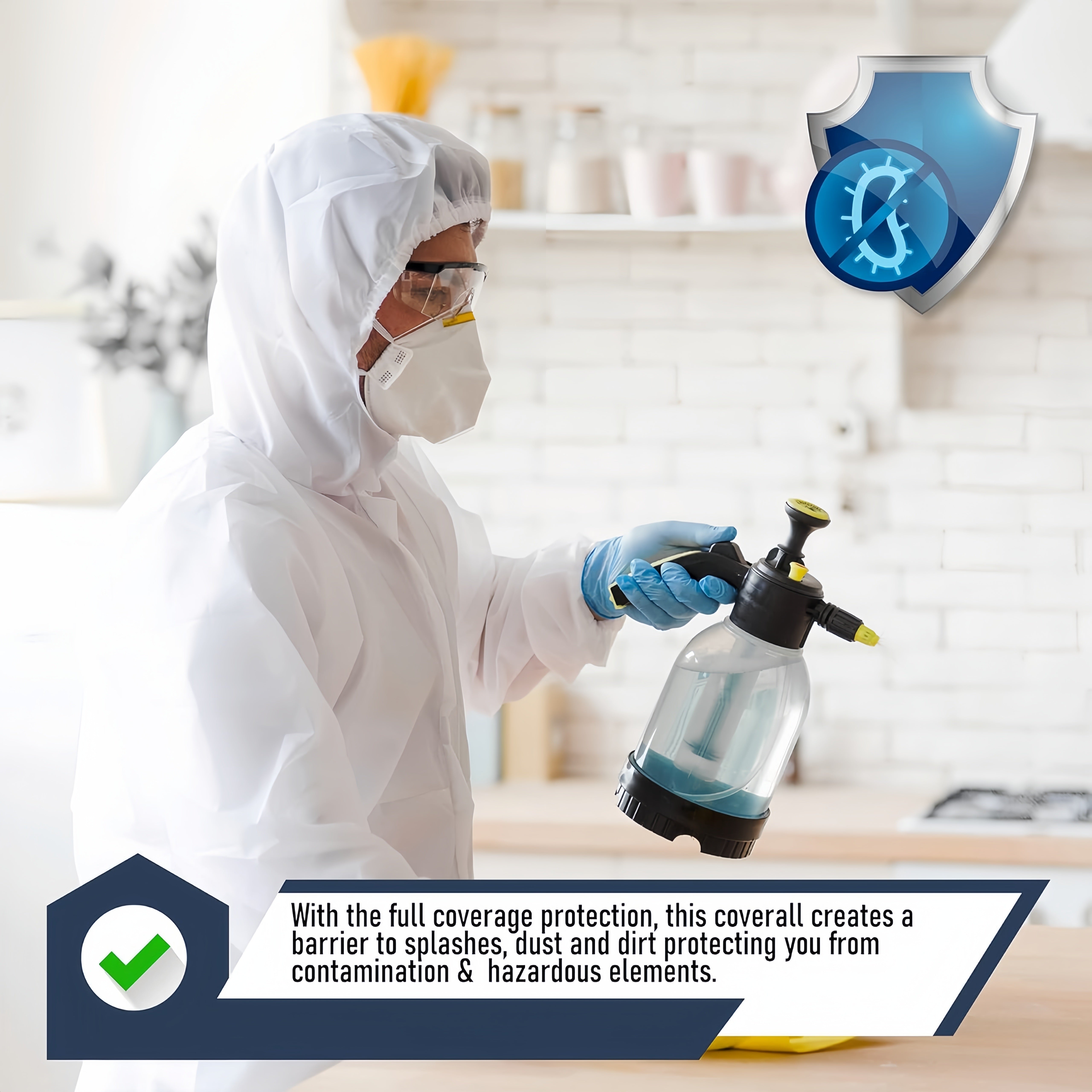 Unisex Lightweight Breathable Protective Coverall for Painting and Construction