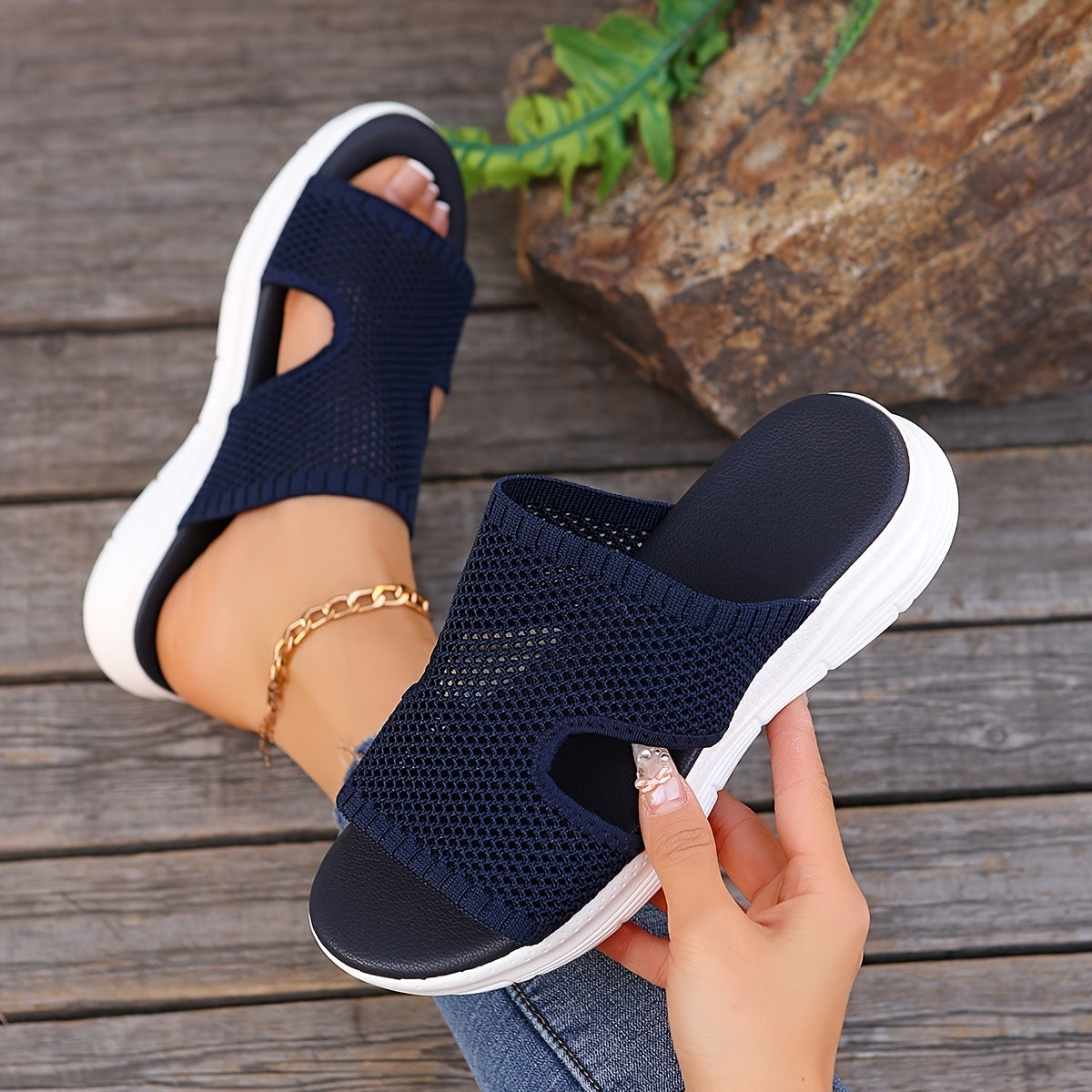 Women's Summer Slip-On Slippers Comfortable Beach Casual Shoes