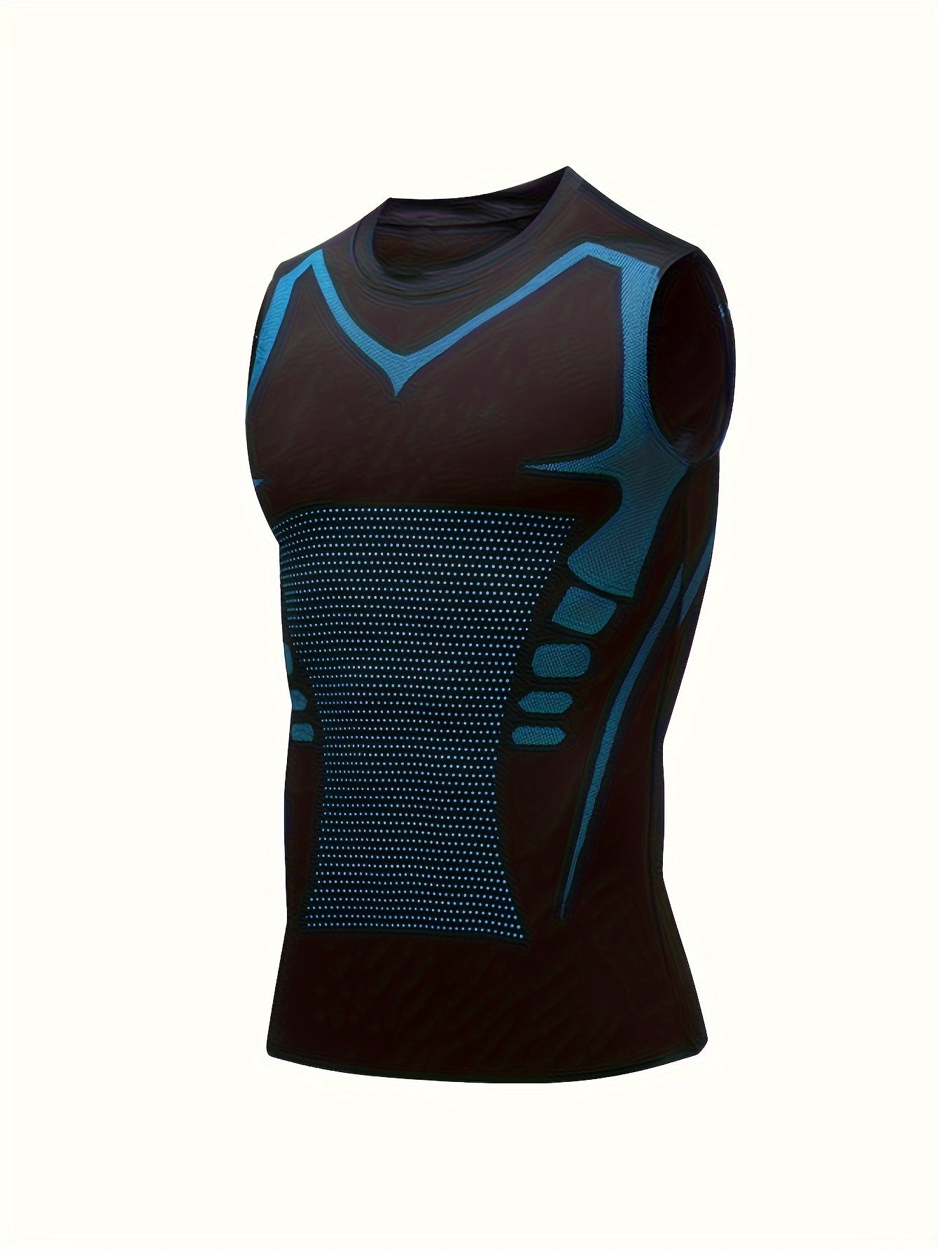 Men's Athletic Tank Top Quick-Dry Geometric Pattern Sleeveless Polyester Spandex Fitness