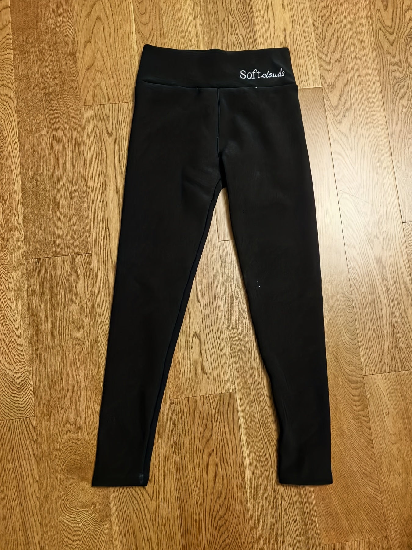 Women's Fleece-Lined Thermal Leggings Black Winter Warmth Casual Plus Size