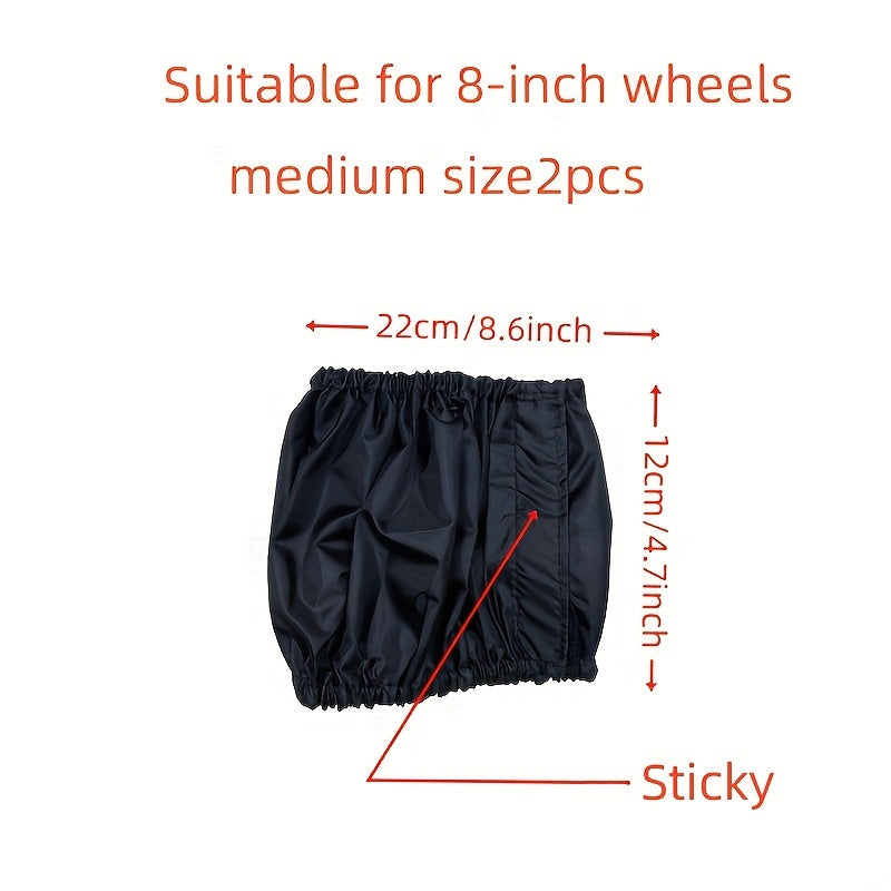 Juego de 2 fundas de poliéster para ruedas de cochecito infantiles, a prueba de polvo y fáciles de limpiar