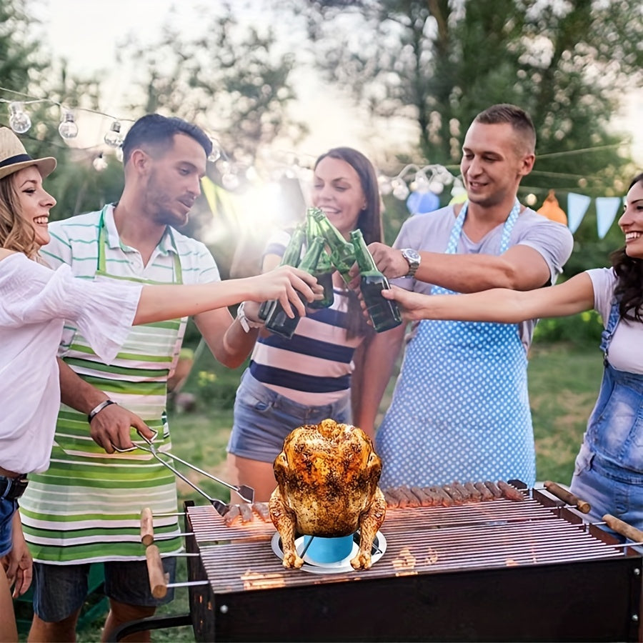 Stainless Steel Roasting Stand with Drip Pan for BBQ and Oven, Foldable and Non-Stick