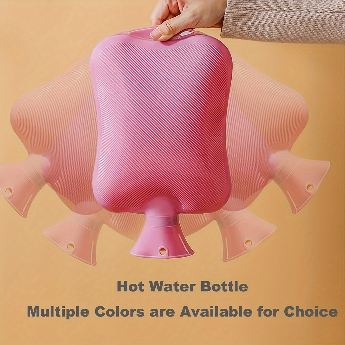 Large 1000ml Hot Water Bottle with Fleece Cover for Cozy Warmth