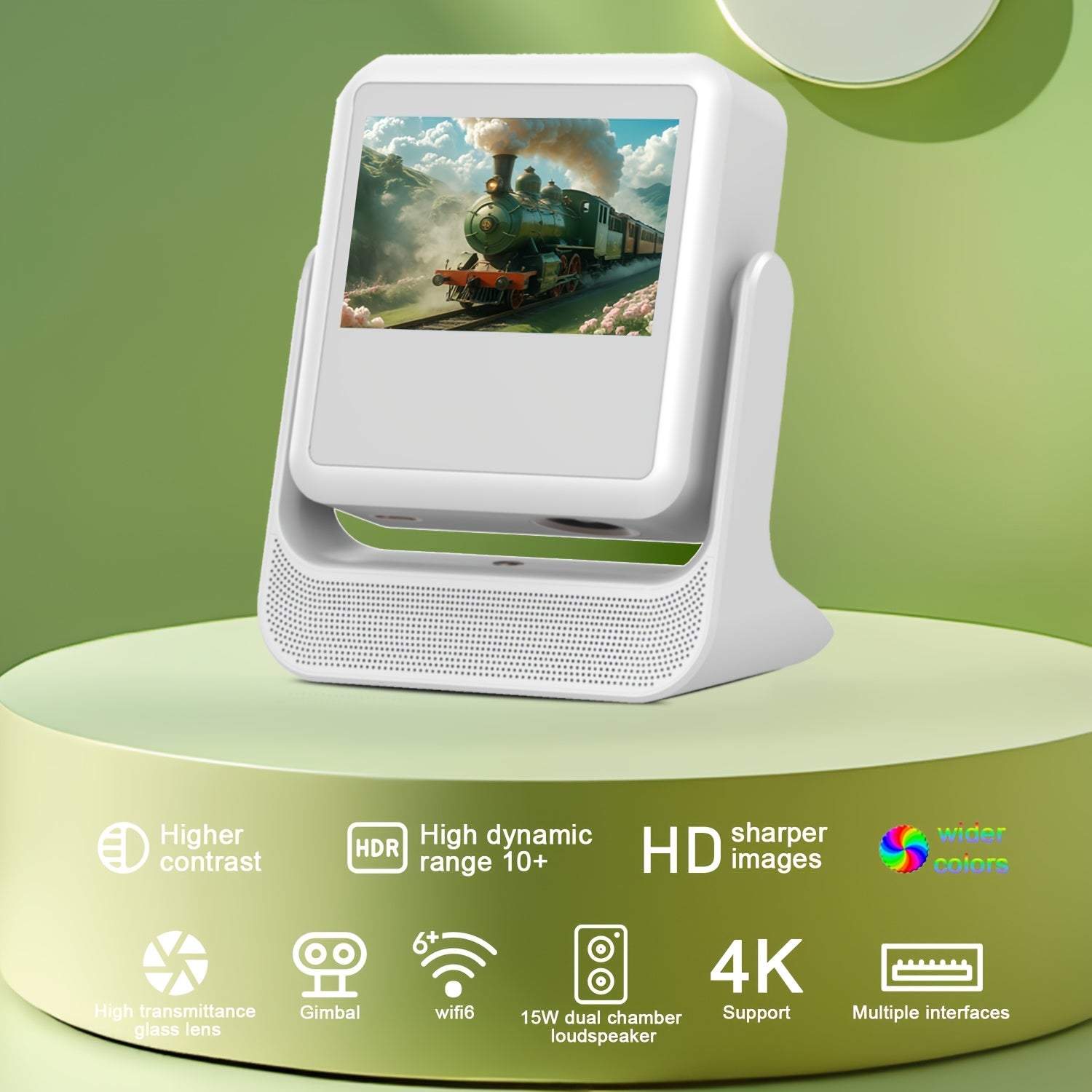 Портативный мини-проектор 1080P Full HD с поддержкой 4K, беспроводной сенсорный экран