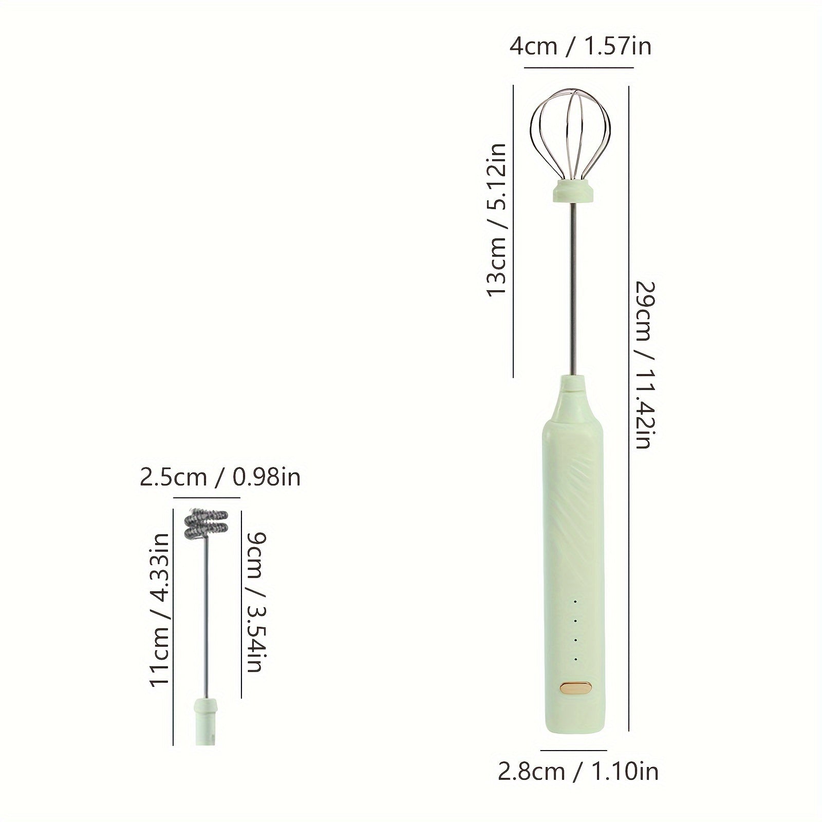 Batidora eléctrica de mano recargable para hornear blanco verde