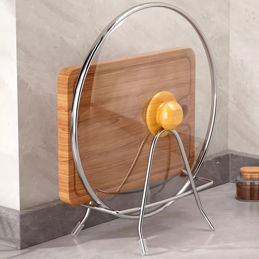 Organizador de soporte para tapas de cocina, cuchillos y tablas de cortar, acero inoxidable