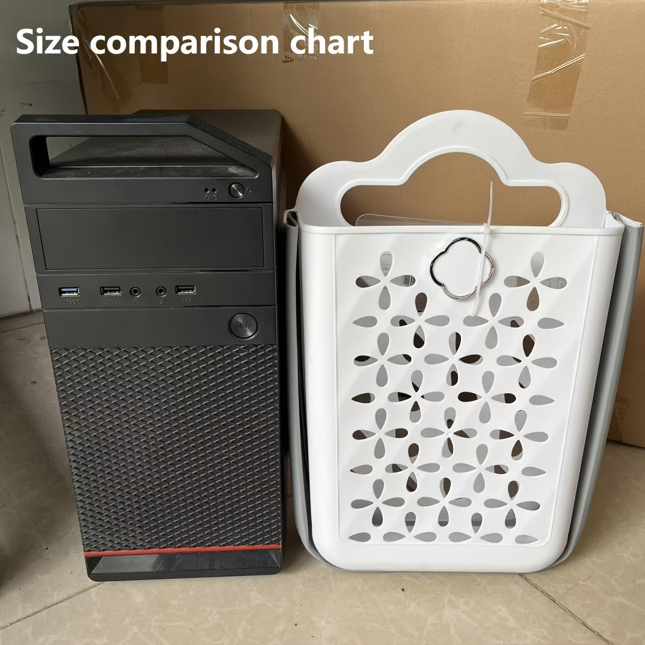 Qo'llari bilan plastik devorga o'rnatiladigan kir yuvish savati, yig'iladigan, 39x27x19cm, hammom va saqlash uchun