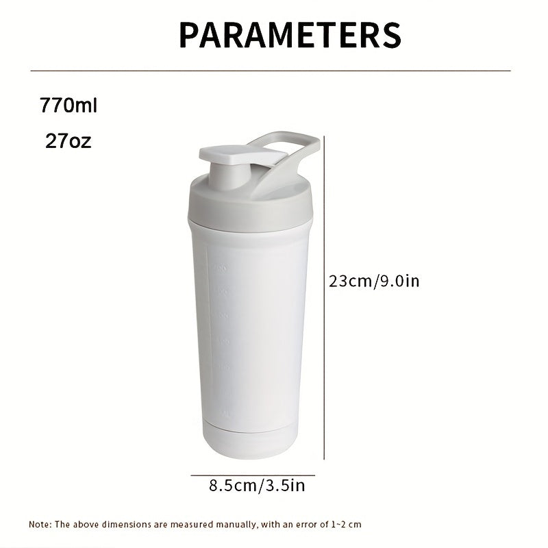 Botella mezcladora de proteínas de acero inoxidable 27oz con bola mezcladora desmontable, libre de BPA, fácil de limpiar, portátil