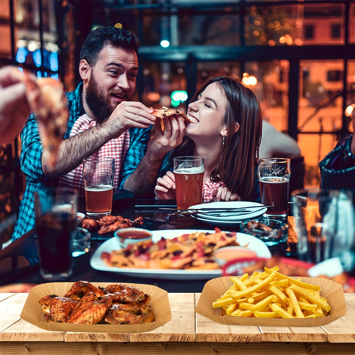 100/200 Pieces Non-Stick Air Fryer Liners Reusable Oil Water Resistant Fits Dual Basket