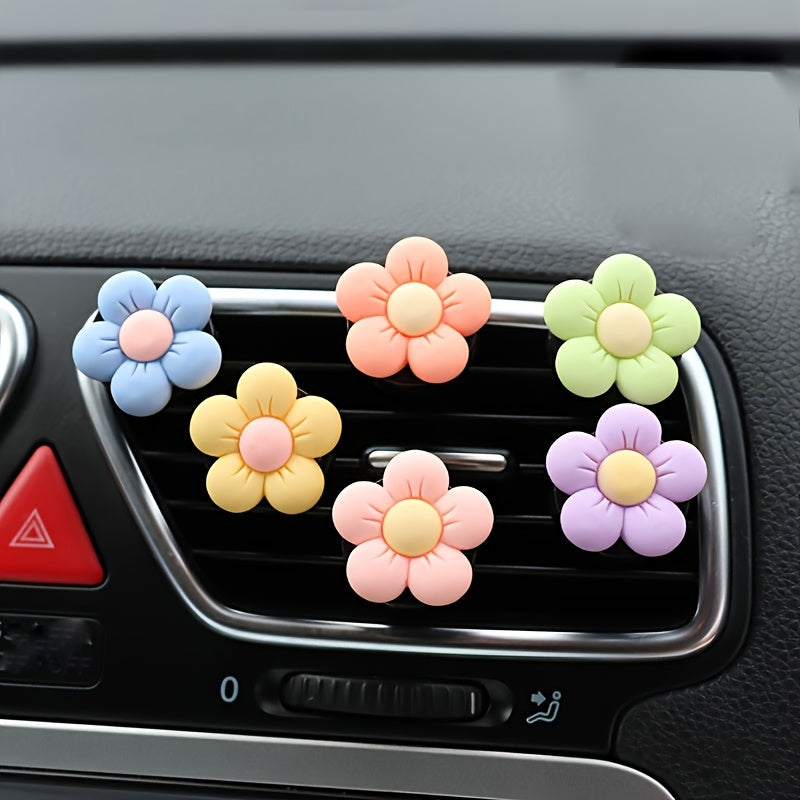 6 dona multfilm gul avtomobil ventilyatsiya bezaklari ichki aksessuarlar