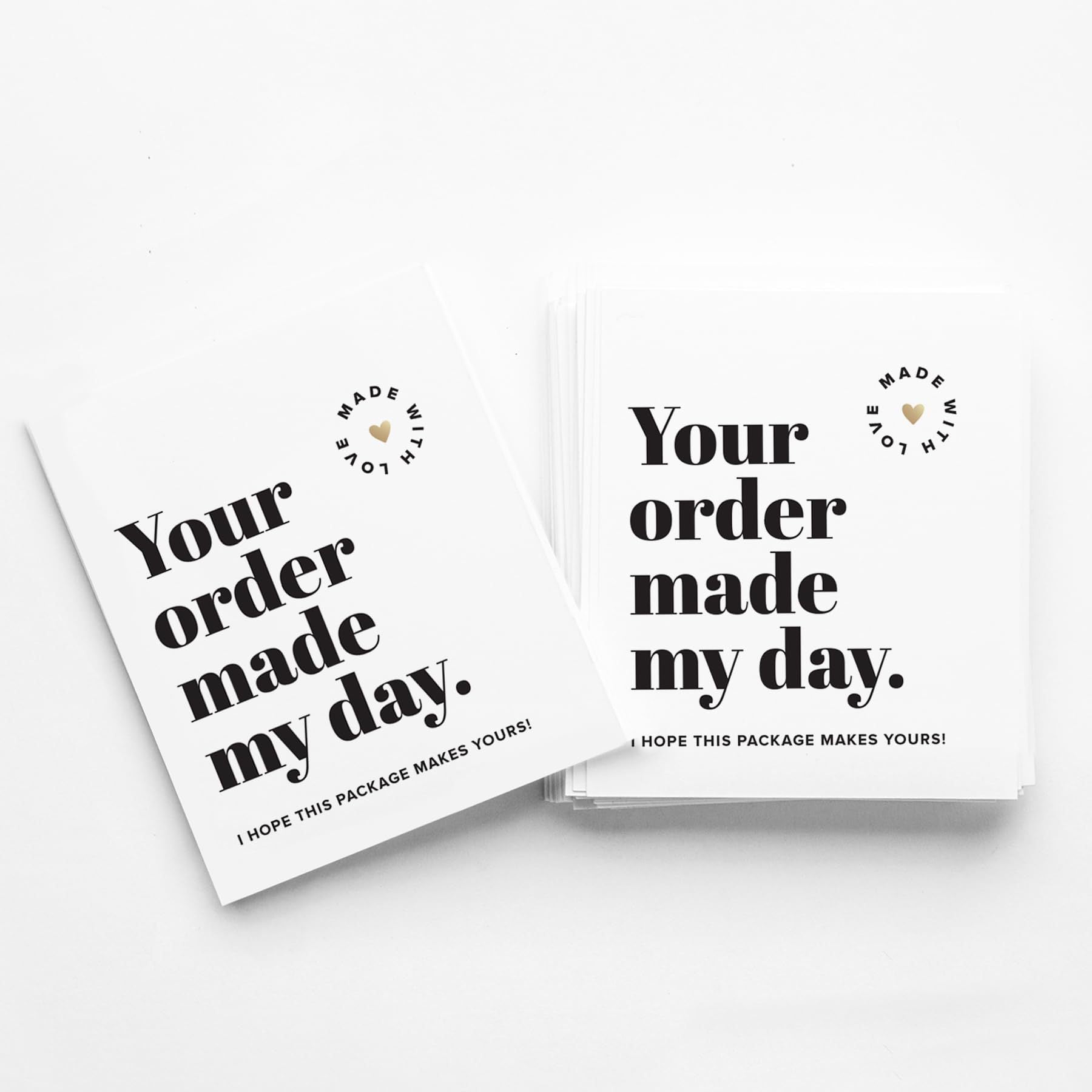 White Coated Thank You Cards Rectangular 200 Count for Customer Appreciation