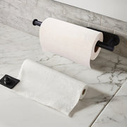 Kitchen Paper Towel Holder Dual Roll Capacity Black Plastic Wall Mount Organizer for Kitchen Bathroom