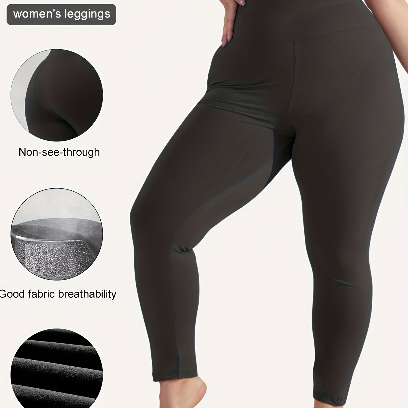 Women High Waist Tights Thick Weave 9 Points Large Size