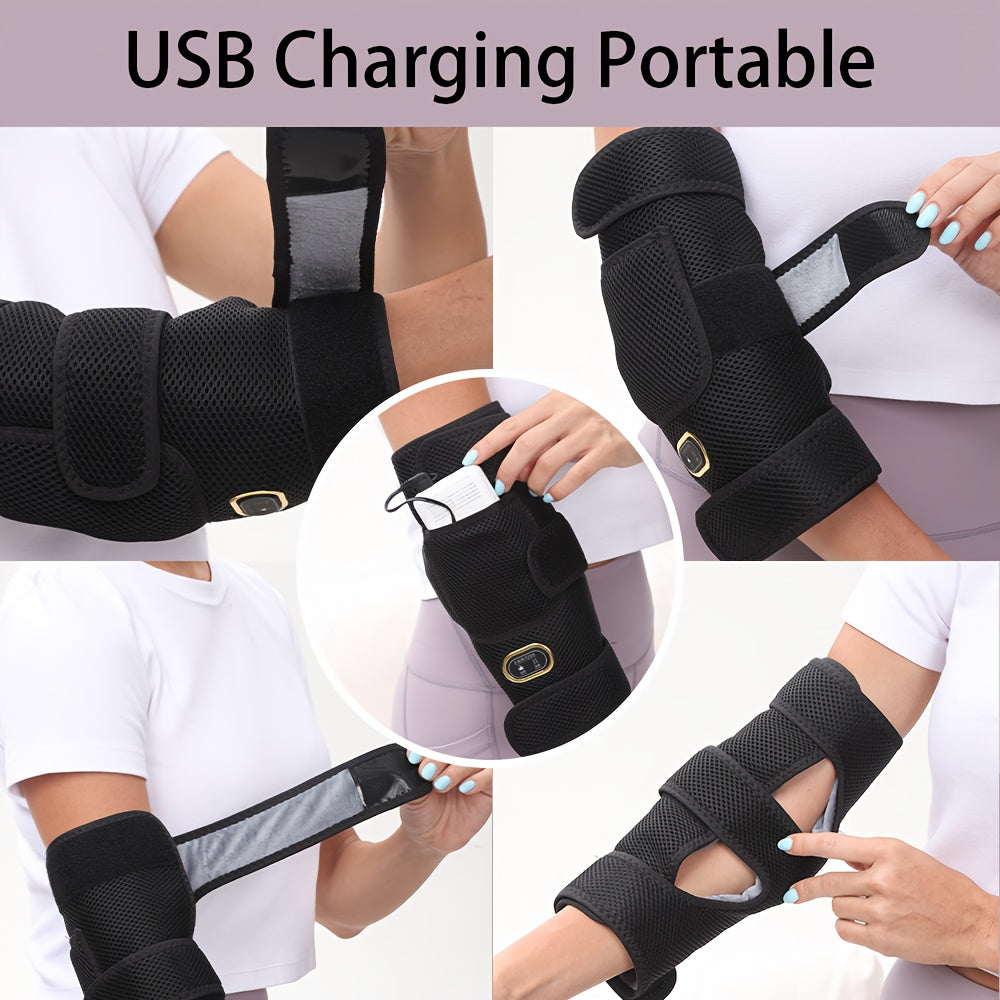 Masajeador de codo con calefacción USB portátil para hombres y mujeres, relajante calor y alivio de las articulaciones