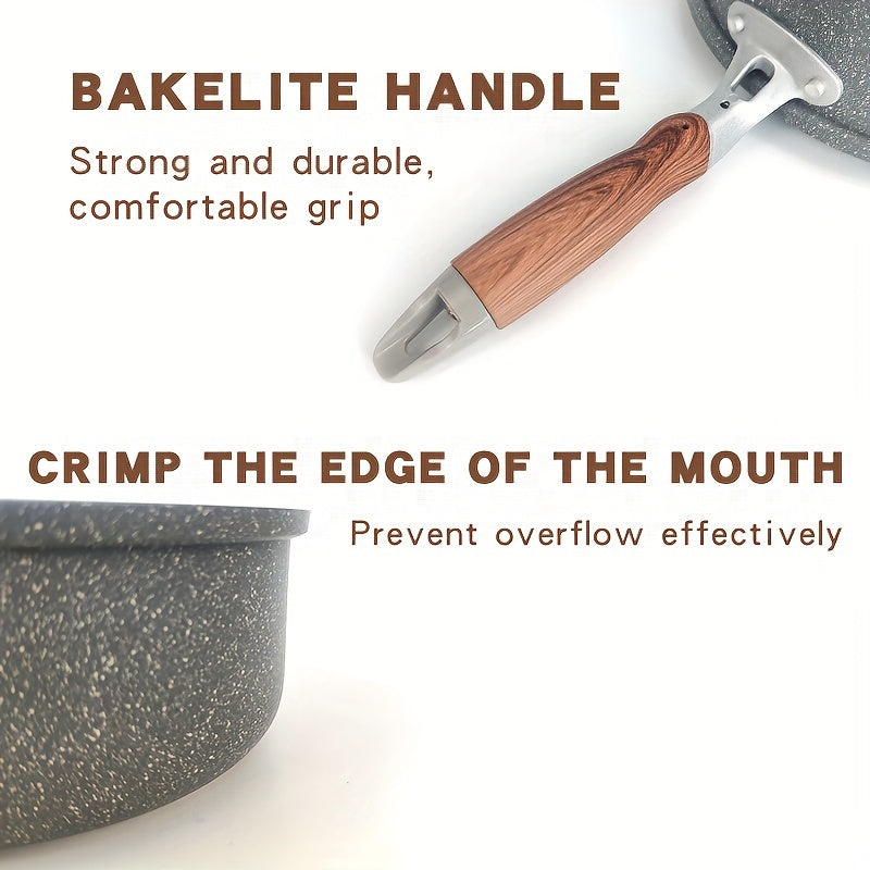 Aluminum Soup and Milk Pot with Glass Lid Non-Stick Easy to Clean for Omelets Soups Noodles