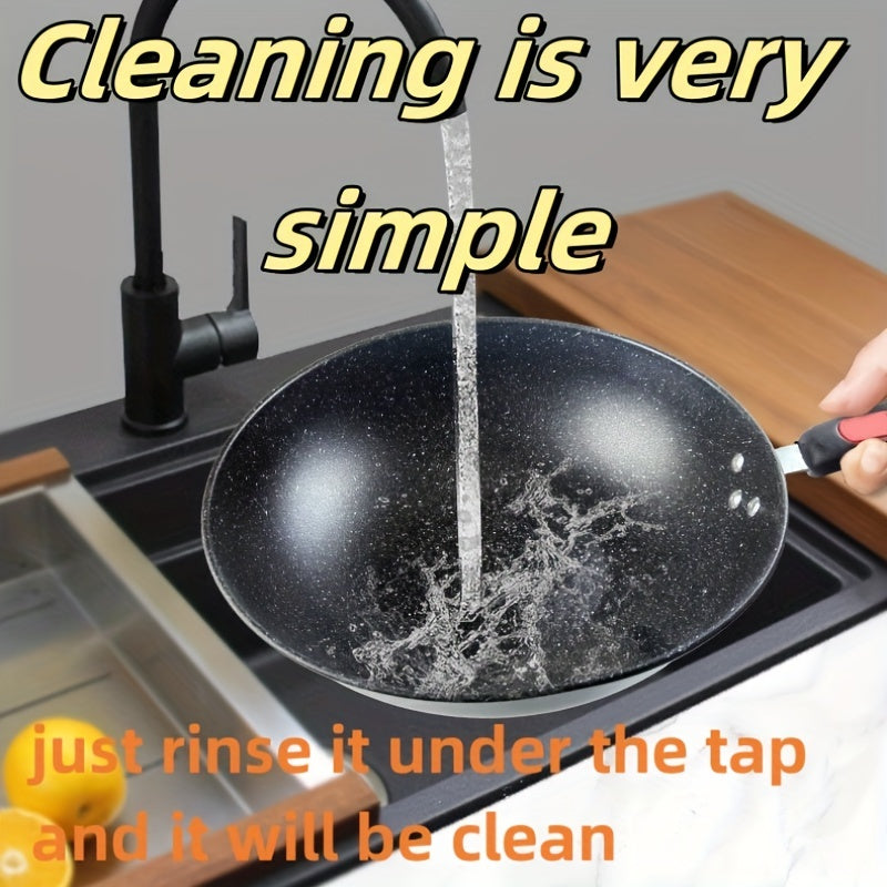 Uchta qozon to'plami, tosh qozon, qovurish panasi va qaynatish qozoni. Oila ovqatlari va qovurish uchun mukammal, oson pishirish uchun yopishmaydigan qoplama bilan. Steyklar va Xitoy taomlari uchun ajoyib.