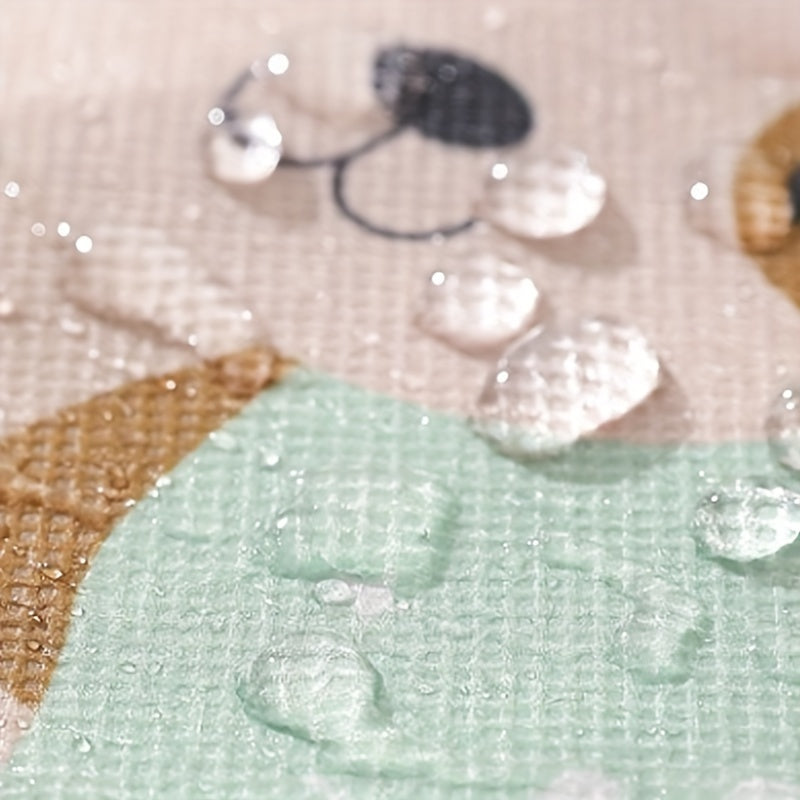 Large Capacity Fabric Storage Box with Lid Cartoon Bear Dog Dustproof Organizer for Clothes Quilts