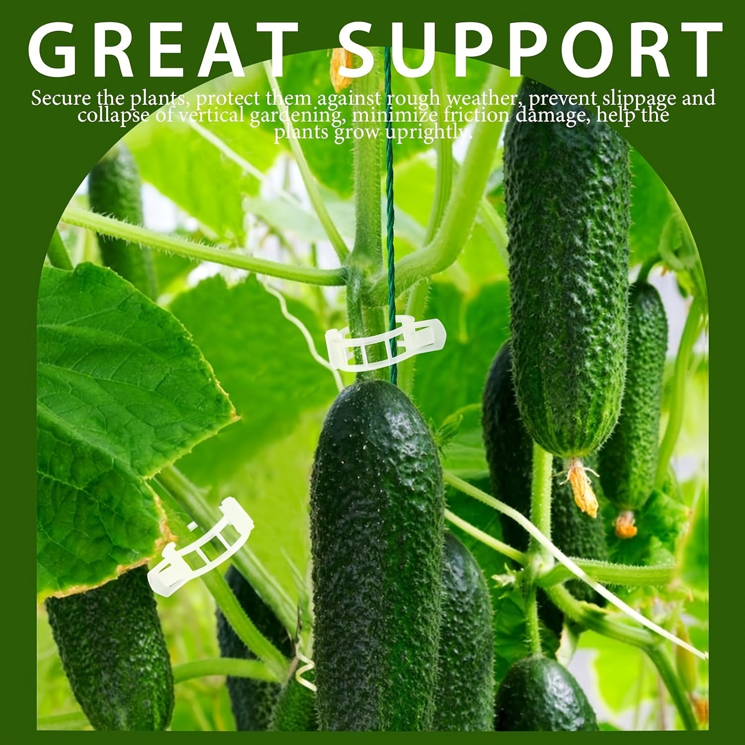 300-Pack White Plastic Garden Trellis Clips for Climbing Vegetables and Flowers