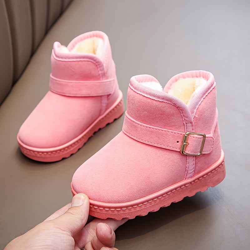 Winter Boots for Boys and Girls Thickened Fabric Snow Boots with Rubber Sole